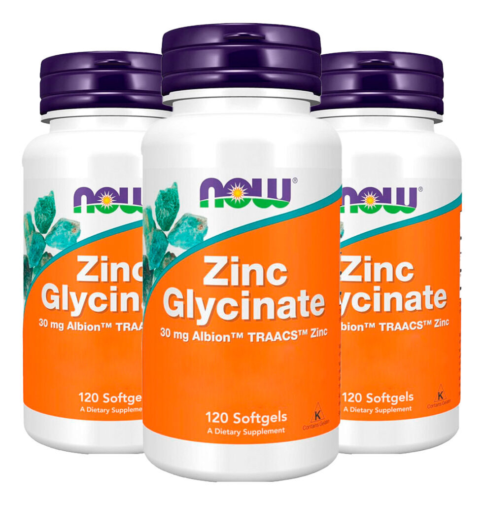 Now Foods Glicinato De Zinco 30mg 120 Softgels Importado 3u
