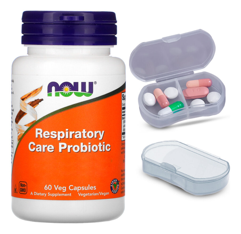 Respiratory Care Probiótico Now Foods 60cáp + Porta Cápsulas
