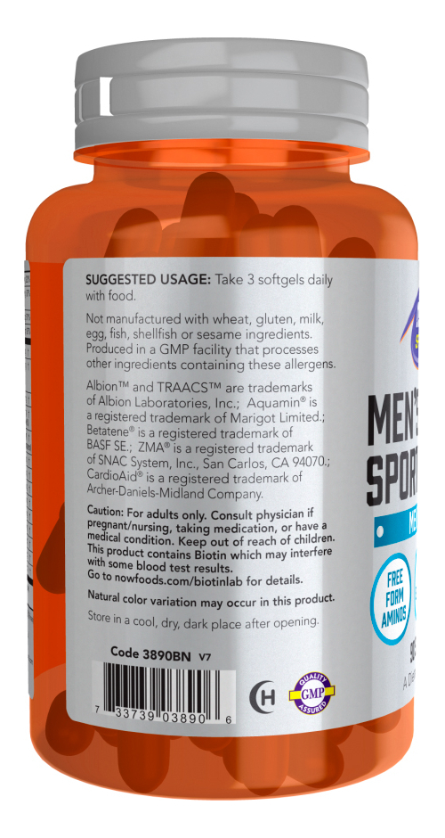 Multivitamínico Homens Nowfoods Mens Active 90sgel Importado - Imagem 3