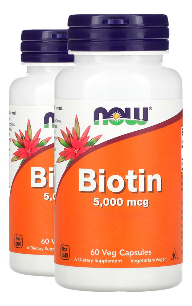 Biotina 5000mcg 60 Veg Cáps Importado 2un Now Foods