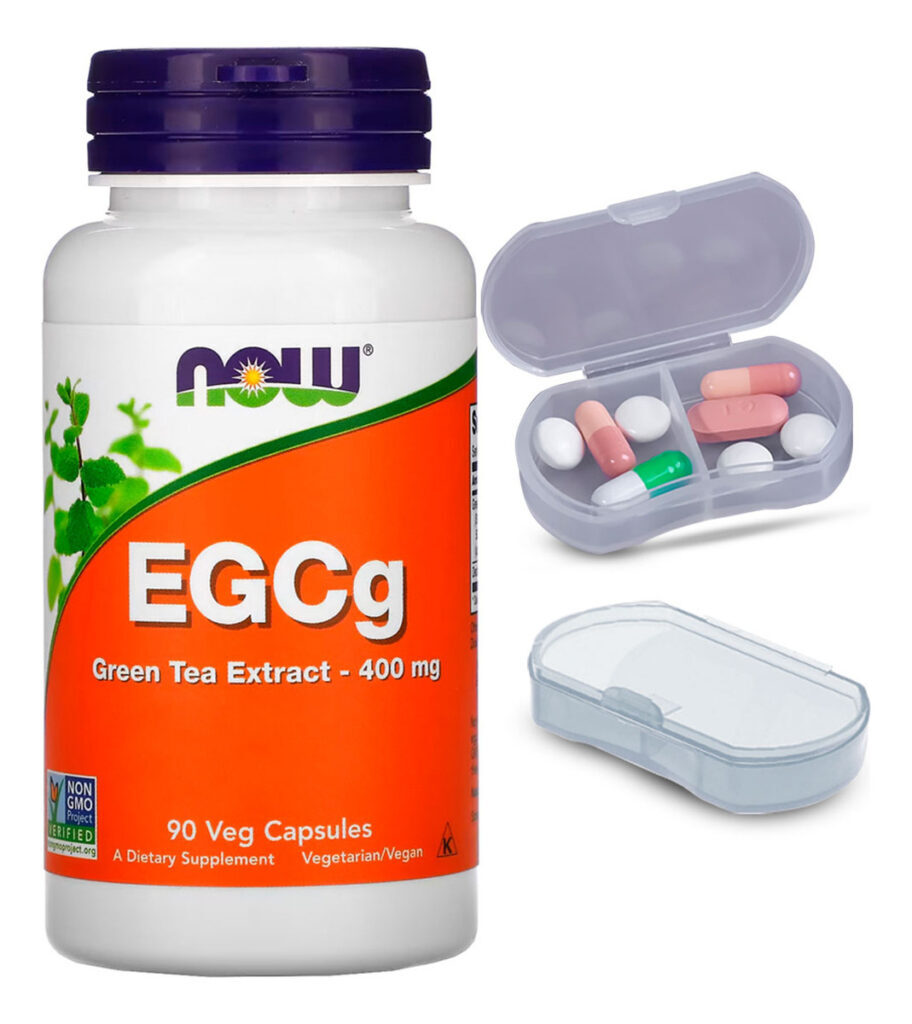 Egcg Extrato Chá Verde Now Foods 90caps + Porta Cápsulas
