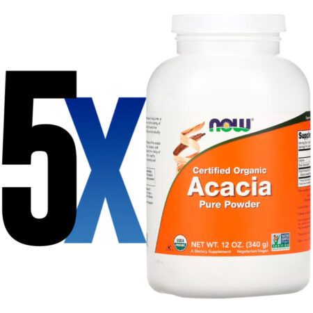 Acácia Pó Orgânico 340g Puro Importado 5un Now Foods - Imagem 2