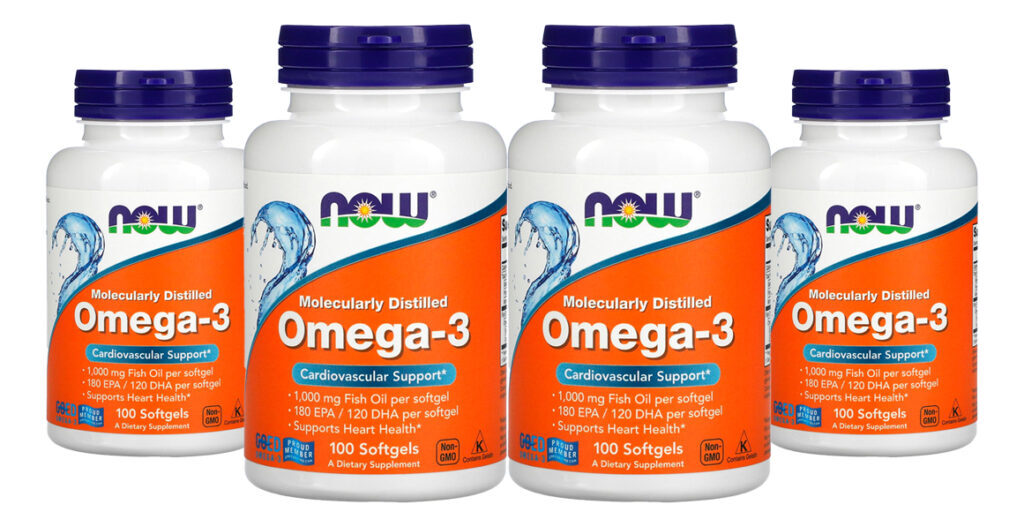 Ômega-3 Molecularmente Destilados Now Foods 100softgels 4un