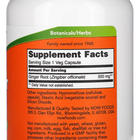 Raiz De Gengibre 550mg Now Foods 100 Caps + Porta Cápsulas - Imagem 2