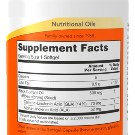 Óleo Groselha Preta 500mg Now Foods 100 Softgl Importado - Imagem 2