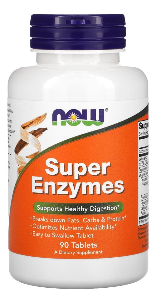 Super Enzimas Digestivas 90 Tablets Nowfoods Importado