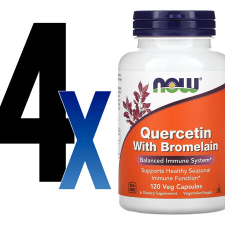 Quercetina 800mg Now Foods Bromelaína 120veg Cap 4un - Imagem 2