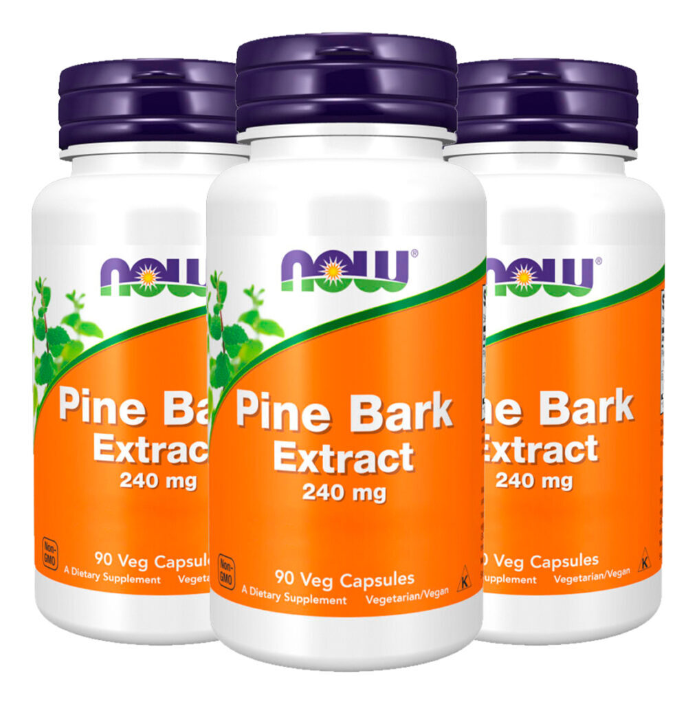 Extrato Casca Pinheiro 240mg Now Foods 90cáps Importado 3un