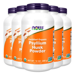 Pó Casca Psyllium 340g Orgânico Importado 5un Now Foods