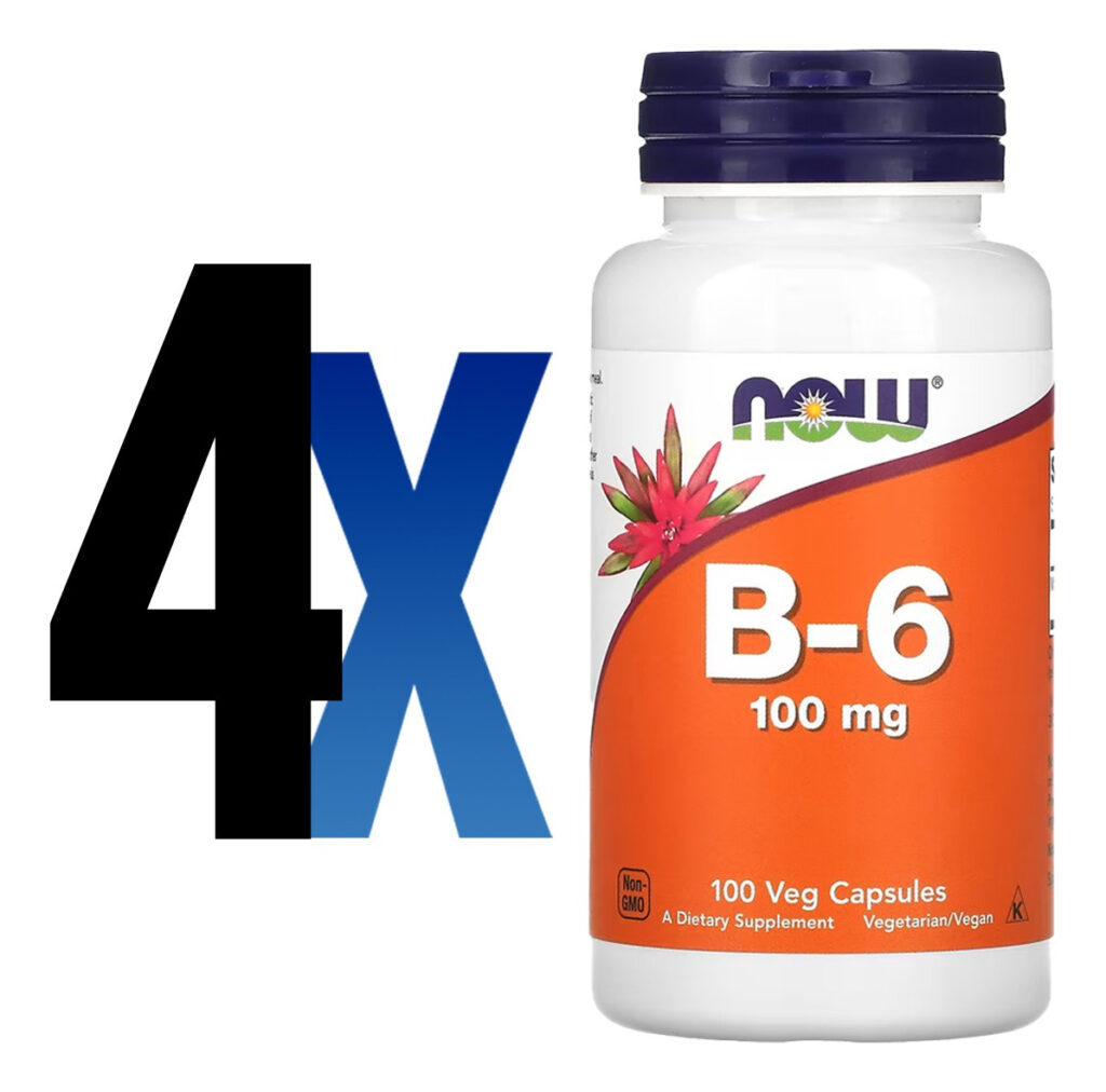 Vitamina B-6 100mg 100 Cáps Importado 4un Now Foods - Imagem 2