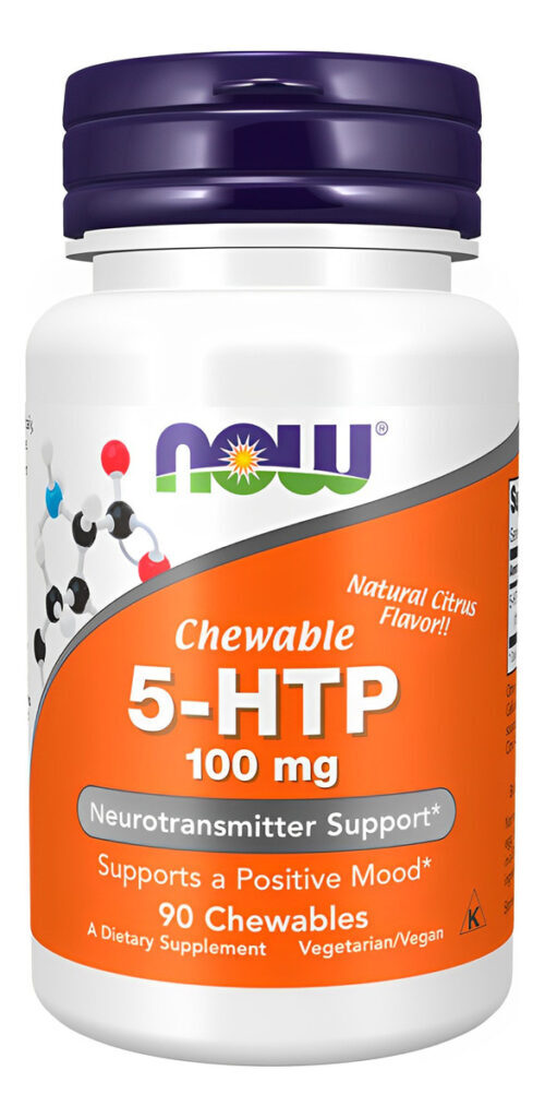 5-htp 100mg Now Foods 90 Chewables Importado 5un - Imagem 4