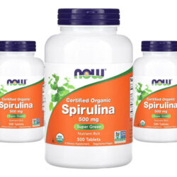 Spirulina Orgânica 500mg Now Foods 500 Tablets 3un