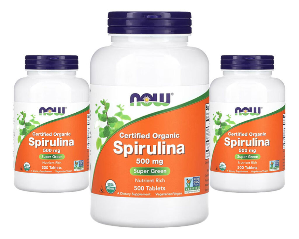Spirulina Orgânica 500mg Now Foods 500 Tablets 3un