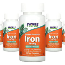Bisglicinato De Ferro 36mg Now Foods Iron 90 Veg Caps 5un Sabor Sem Sabor