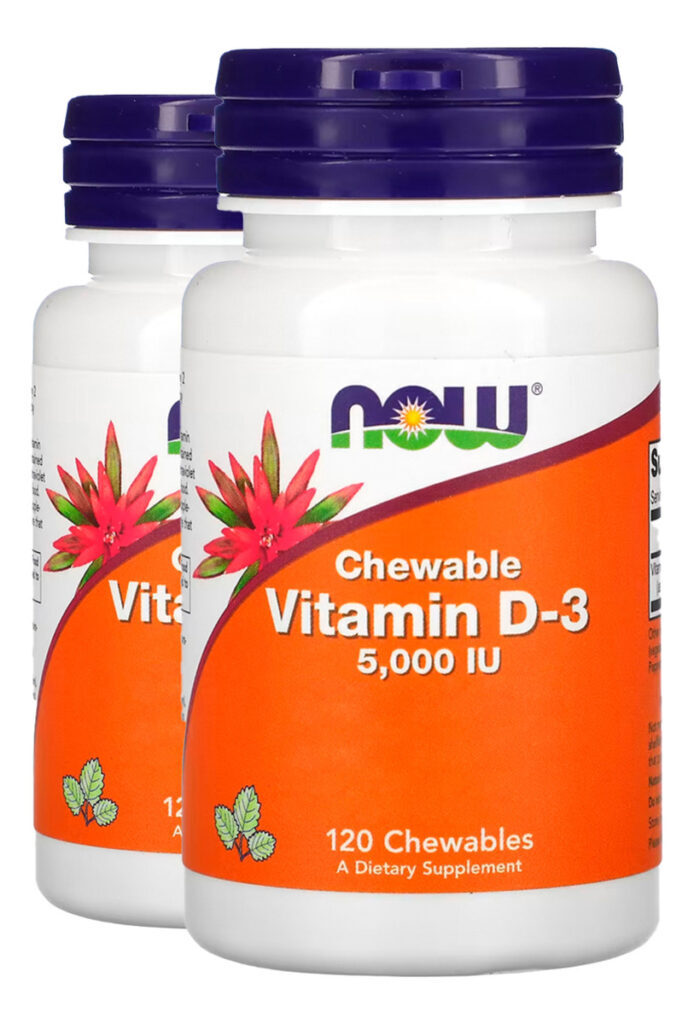 Vitamina D3 5000iu Now 120 Chewable Mastigável Importado 2un