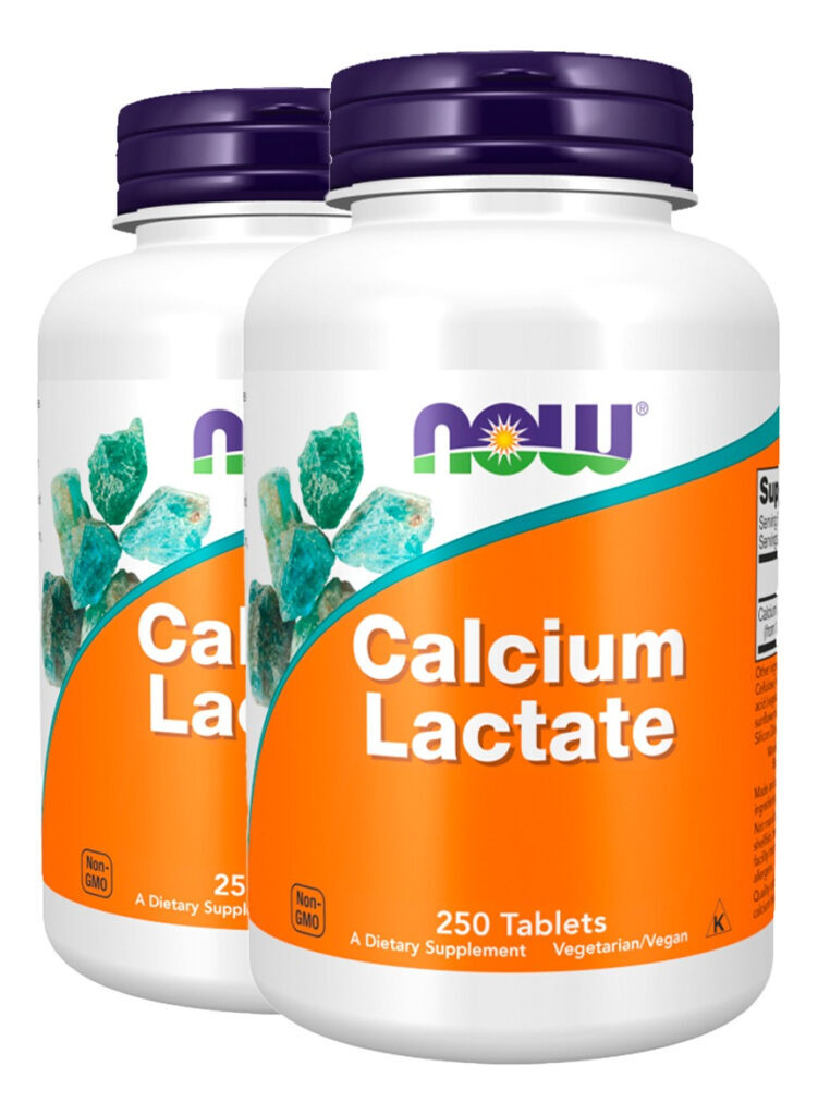Cálcio Lactado 250 Tablets Importado 2un Now Foods