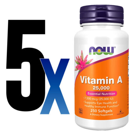 Vitamina A 25.000ui Now Foods Vitamin A 250softgles 5un - Imagem 2