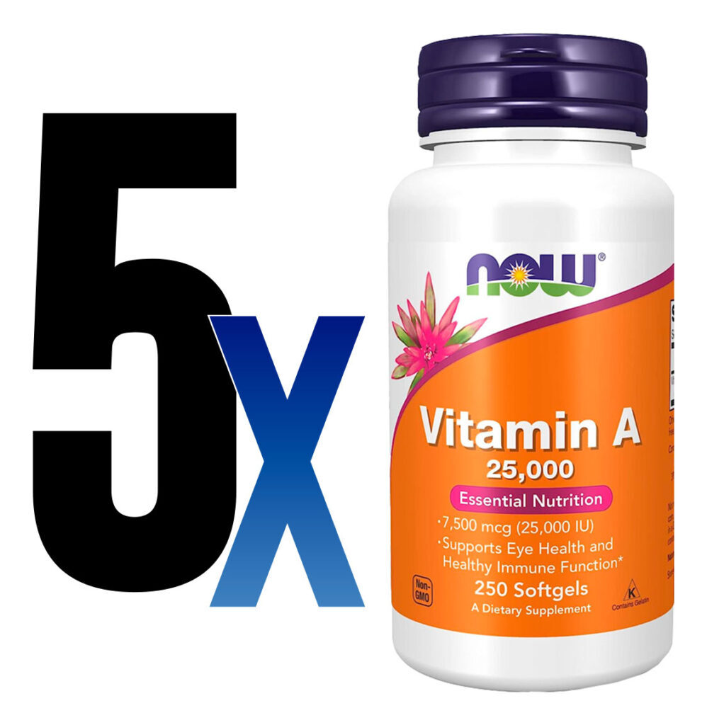 Vitamina A 25.000ui Now Foods Vitamin A 250softgles 5un - Imagem 2