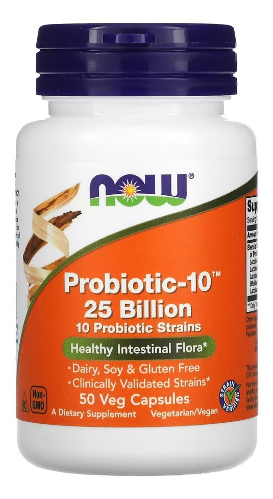 Probiótico - Now Foods 25 Bilhões Flora Intestino 50 Caps