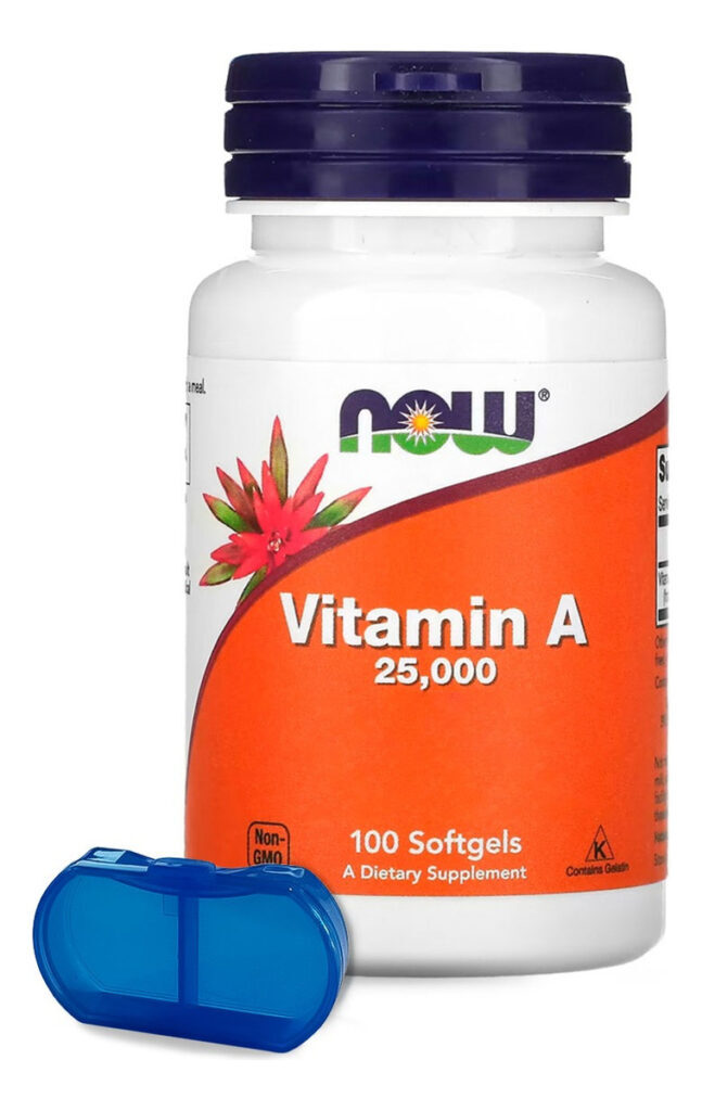 Vitamina A Now Foods 100 Softgels + Porta Cápsulas