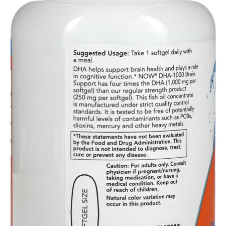 Dha 1000mg Now Foods Óleo Peixe Forte 90sofg Importado 4un - Imagem 4