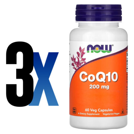 Coenzima Coq10 200mg 60 Veg Cáp Importado 3un Now Foods - Imagem 2