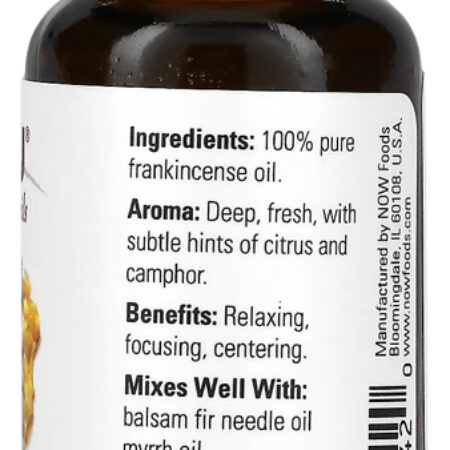 Now Foods Óleo De Olíbano 30ml 100% Puro + Porta Cápsulas - Imagem 2