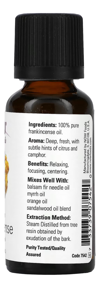 Now Foods Óleo De Olíbano 30ml 100% Puro + Porta Cápsulas - Imagem 2