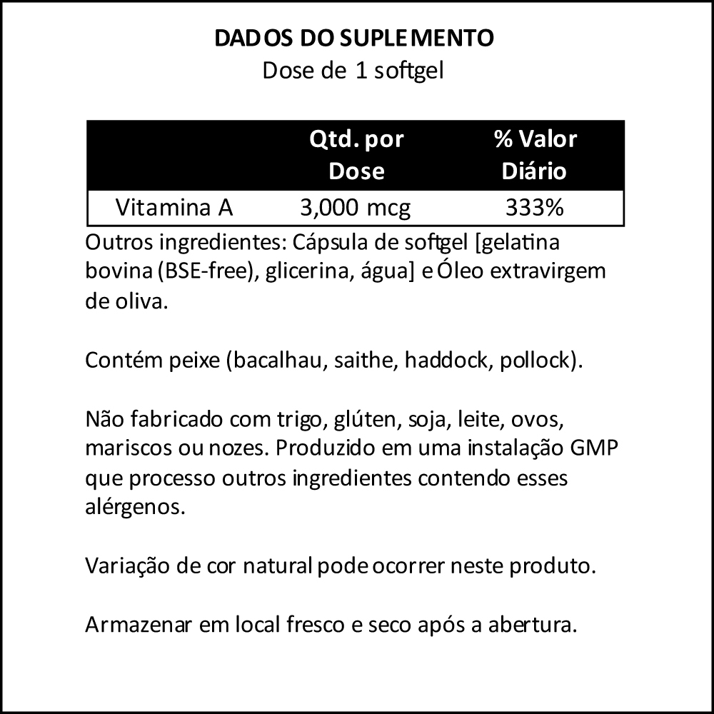 Vitamina A 10.000ui 100 Cáps Softgels Importado - Imagem 3