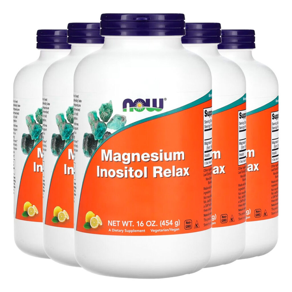 Magnésio Inositol Pó 454g Limonada Importado 5un Now Foods