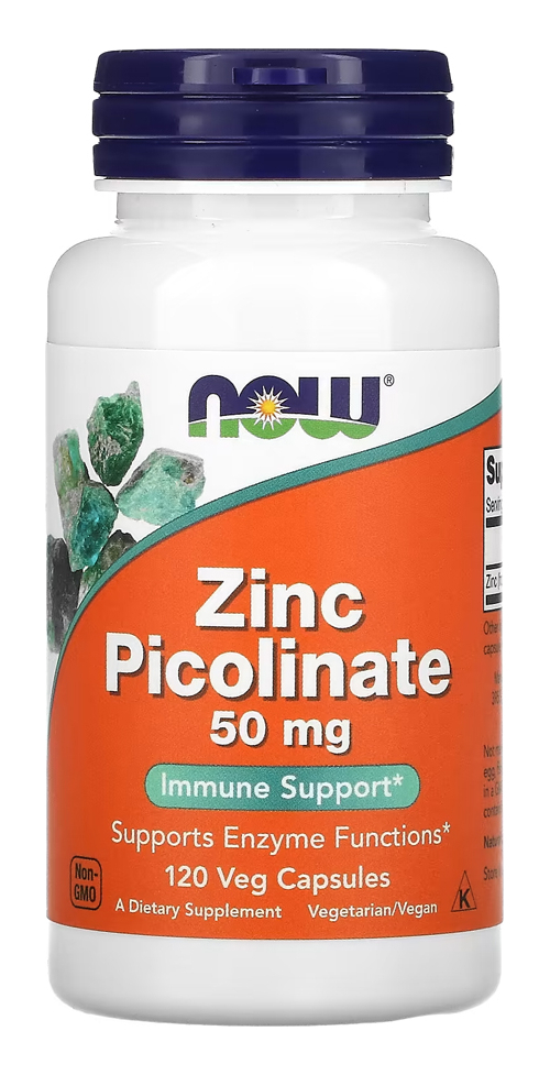 Zinco Picolinato 50mg 120 Veg Caps Nowfoods Importado