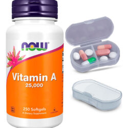 Vitamina A Now Foods 250 Cáps Softgels + Porta Cápsulas
