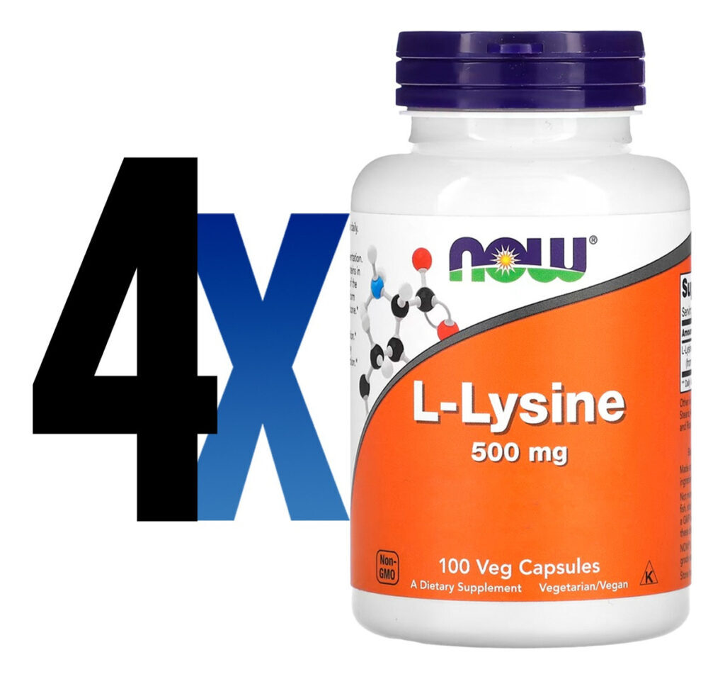 L-lisina 500mg L-lysine 100 Veg Caps Importado 4un Now Foods - Imagem 2