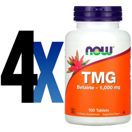 Tmg Betaína 1000mg 100 Tabs Importado 4un Now Foods - Imagem 2