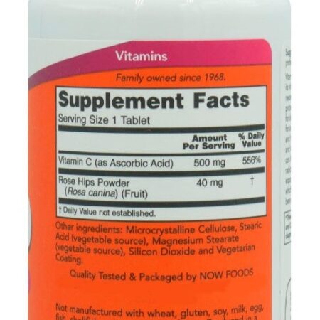 Vitamina C 500mg Com Rosa Mosqueta Now Foods 100tab - Imagem 3