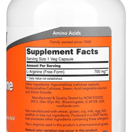 L-arginina 700mg 180 Cáps Importados 5un Now Foods - Imagem 4