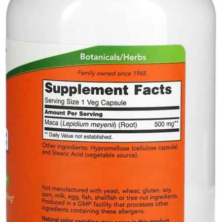 Maca Peruana 500mg Now Foods 250 Veg Caps 5un - Imagem 4