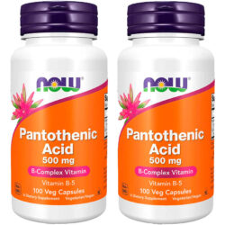 Ácido Pantotênico 500mg Now Foods Complexo B 100cap 2un Sabor Sem Sabor