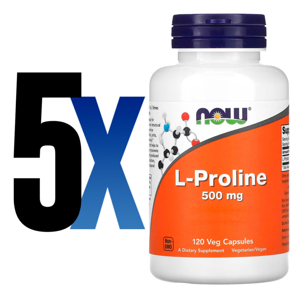 L-prolina 500mg Now Foods 120 Veg Caps Importado 5un - Imagem 2