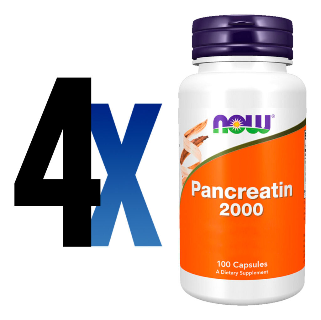 Pancreatina 2000 Now Foods 100 Veg Cáps Importado 4un - Imagem 2