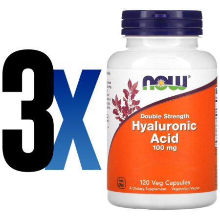 Ácido Hialurônico 100mg Now Foods 120 Cápsulas Importado 3un - Imagem 2