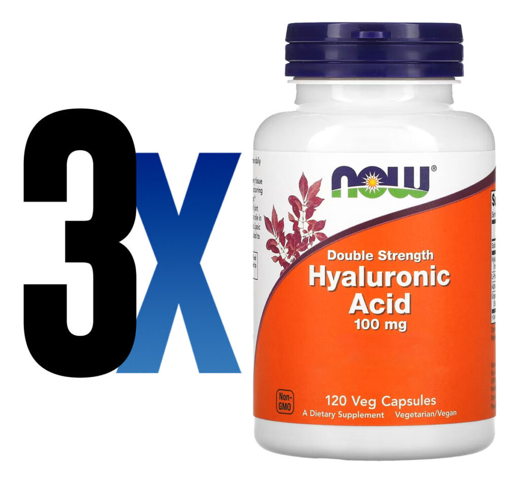 Ácido Hialurônico 100mg Now Foods 120 Cápsulas Importado 3un - Imagem 2
