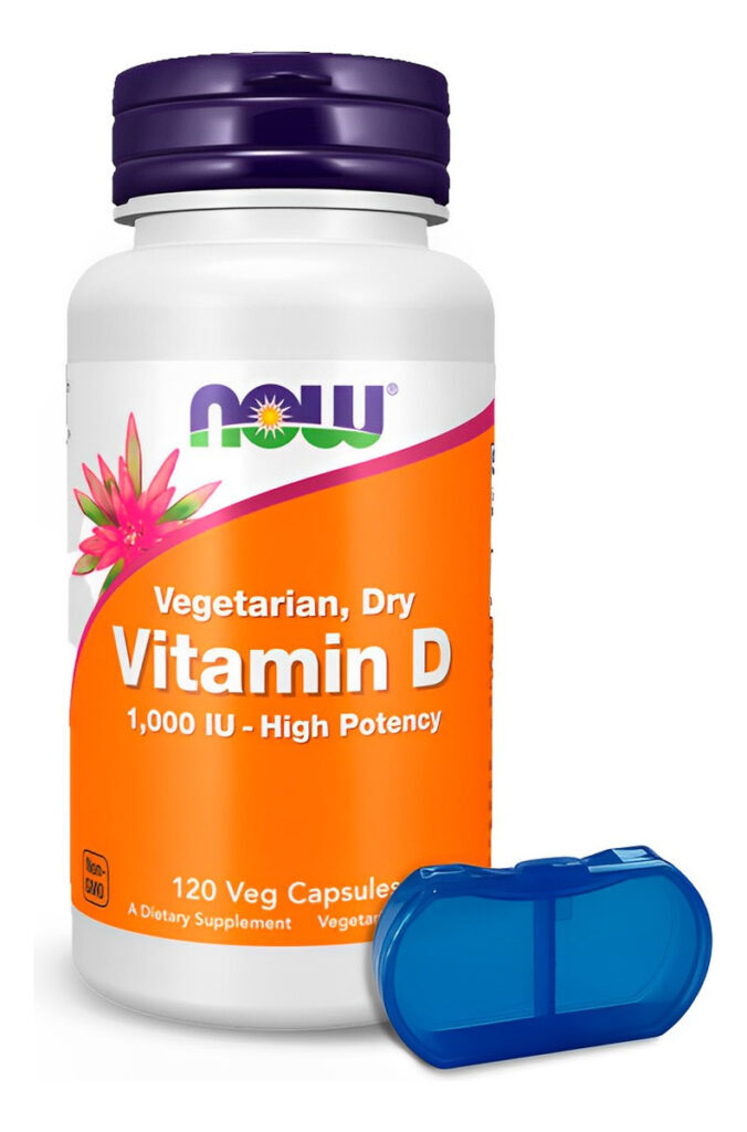 Vitamina D 25mcg Now Foods 120 Cáps + Porta Cápsulas