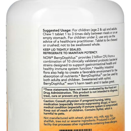 Berrydophilus Kids 120 Past Importado 5un Now Foods - Imagem 3