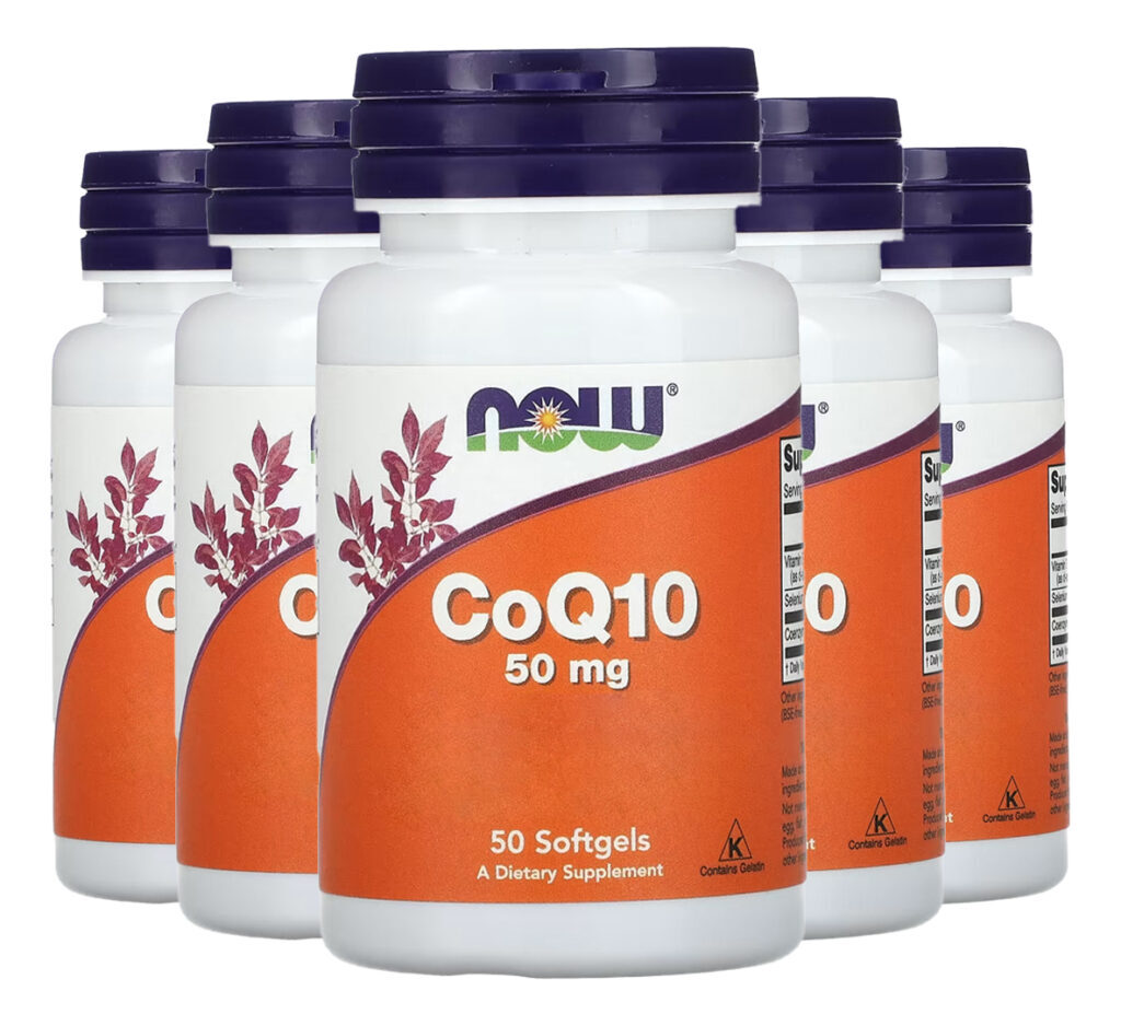 Coenzima Coq10 50mg + Vit E Now Foods 50soft Importado 5un