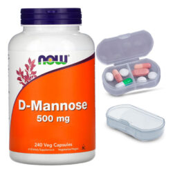 D-manose 500mg Now Foods 240 Caps + Porta Cápsulas