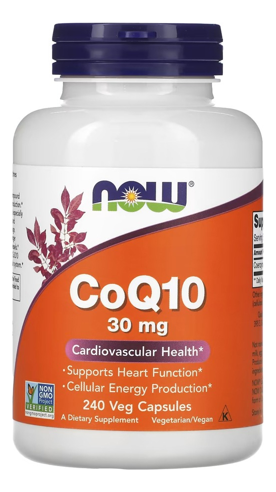 Coenzima Coq10 30mg Now Foods 240 Cáps Importado