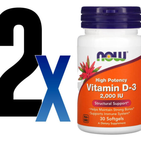 Vitamina D-3 2000iu Now Foods 30 Caps Softgels 2un - Imagem 2