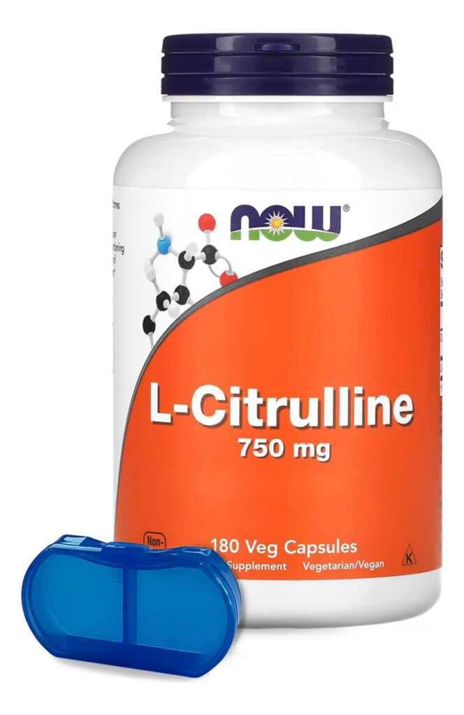 L-citrulina 750mg Now Foods 180 Caps + Porta Cápsulas