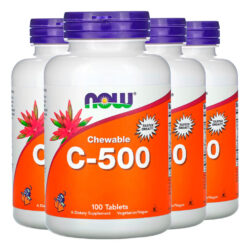 Vitamina C-500 Now Foods 100 Tablets Sabor Cereja 4un
